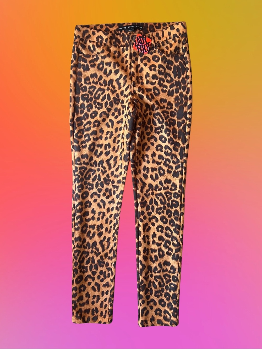 NWT 🤘 LADY RIOT leopard print pants. SMALL